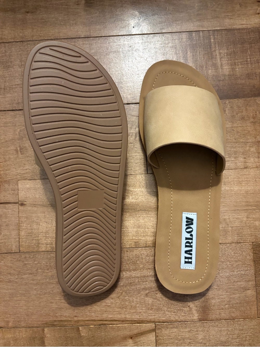 Harlow Slide Sandals in Light Tan
